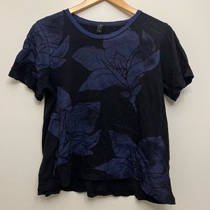 J Crew black floral t-shirt